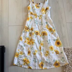 Old Navy Yellow Floral Midi Dress